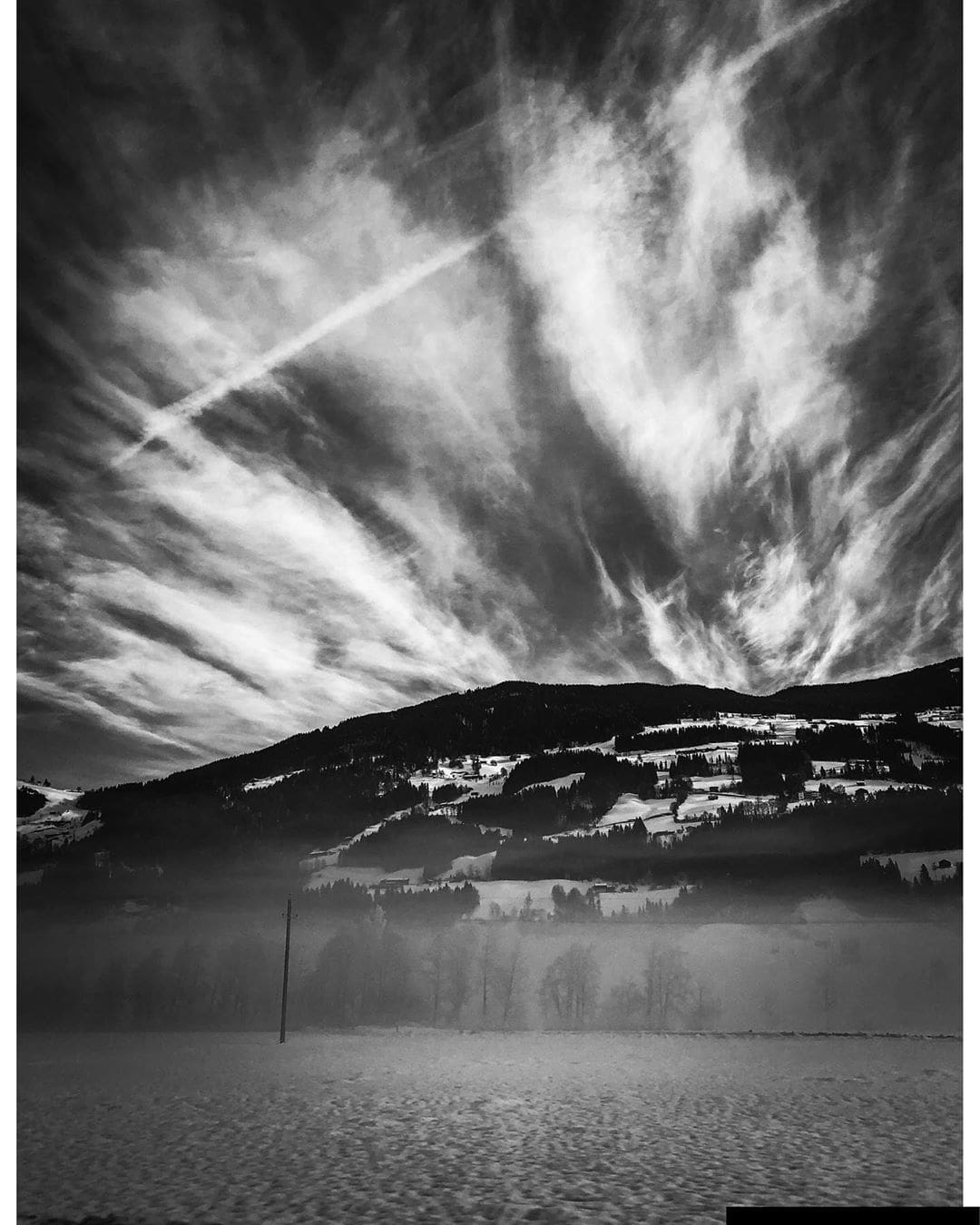 Valley fog and a clear sky