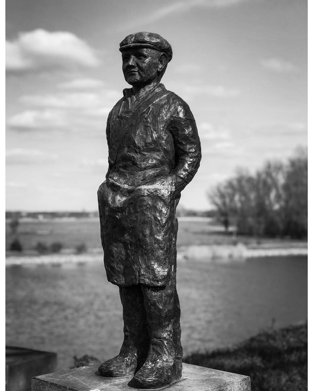 Statue at the river Maas