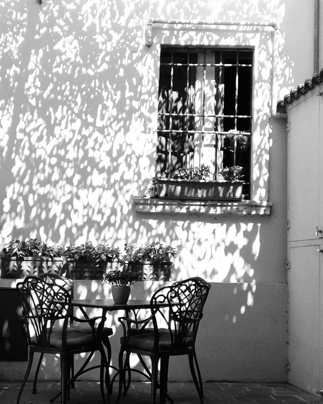 Shadow on a terras