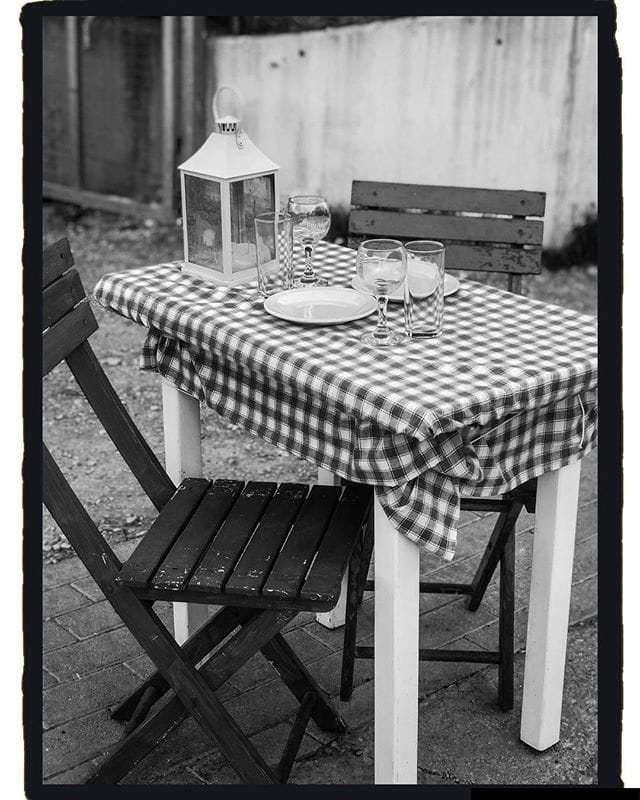 Road side restaurant table